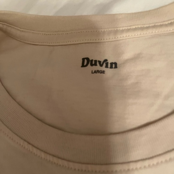 Men's Beige T-Shirt with Pocket by Duvin - Picture 2 of 3